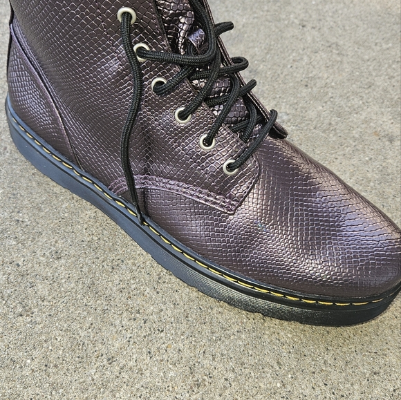 Dr. Martens Zavala Oxblood Metallic Reptile Emboss Combat men's 12.5 - Picture 12 of 12
